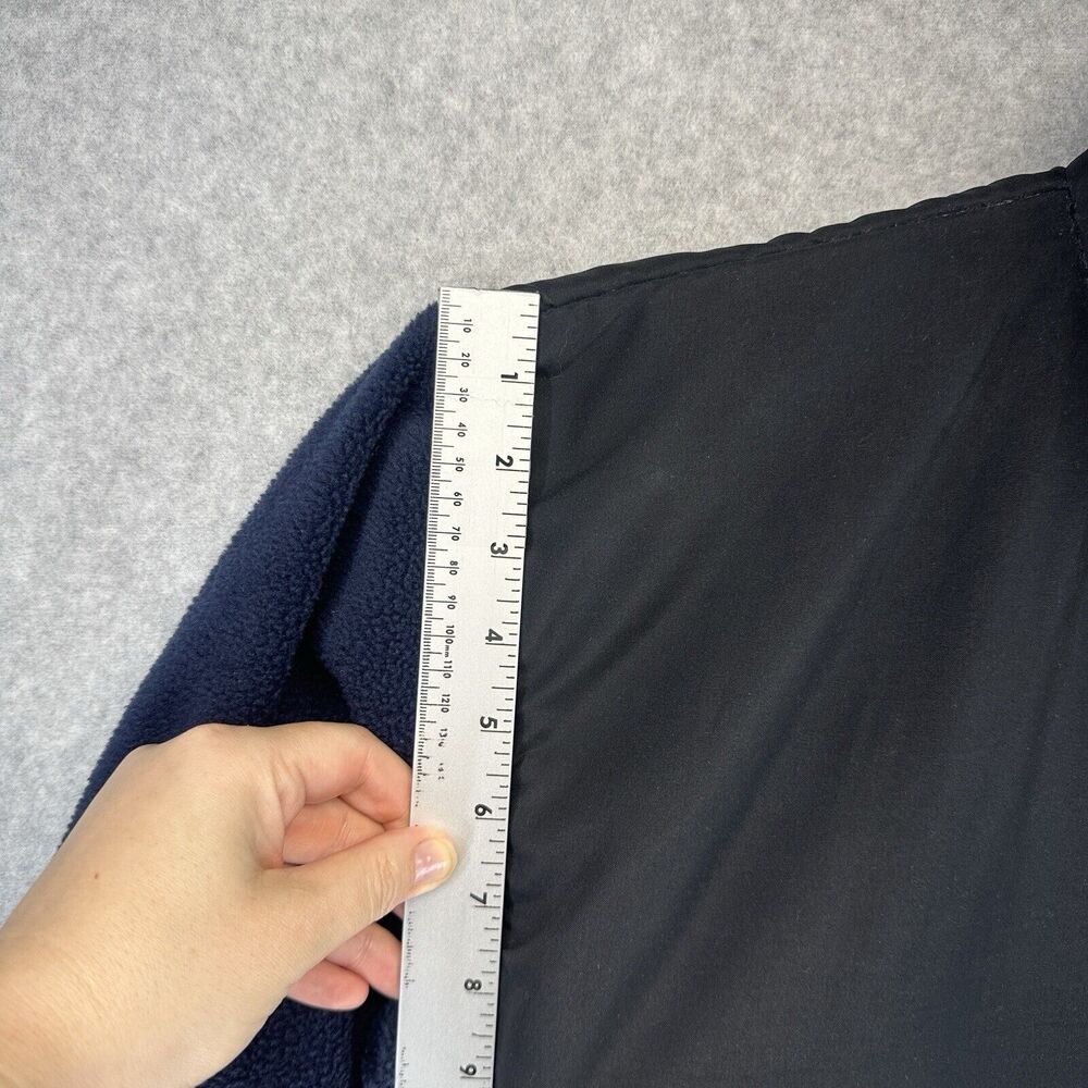 Young USA Mens Fleece Jacket Lightweight Black Blue Full Zip Zippered Pockets M - Picture 4 of 12